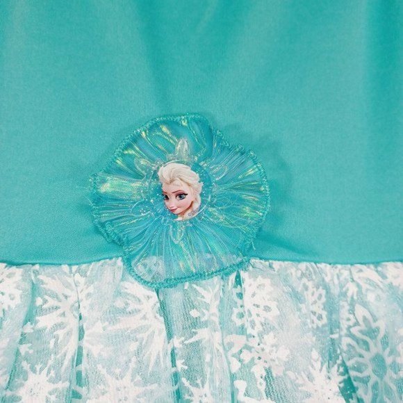 Disney Frozen Elsa Costume Dress Leggings Tutu Shoes Size Child Small 4-6 - Picture 3 of 14